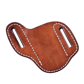 Tourbon Genuine Leather Pocket Folding Knife Sheath 1.9" Large Diameter Open for 1.5" Wide Belt Draw Knives Carrier Men EDC Holster