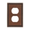 Amerelle Georgian Single Duplex Cast Metal Wallplate in Tumbled Aged