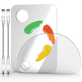 Acrylic Cosmetic Makeup Palette, 4 in 2 Set Makeup Mixing Palette with Spatula, Makeup Palette Mixing Tray, Foundation Mixing Palette, Paint Palettes