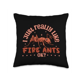 Creative Fire Ant Designs I just Really Like Fire Ant Throw Pillow, 16x16, Multicolor