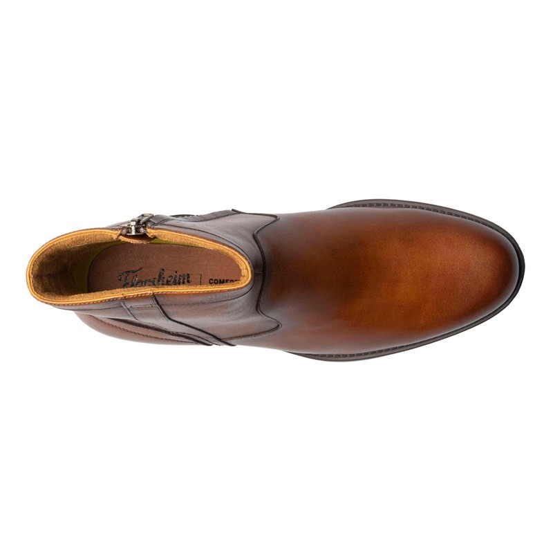 Florsheim Midtown Plain Toe Men's Boot, 11 2E US, Cognac