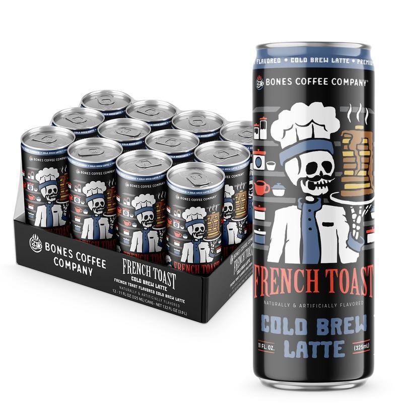 Bones Coffee Company French Toast Cold Brew Latte Flavored Coffee