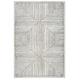 Bloom Rugs Washable Non-Slip 3' x 5' Rug - Brown Striped Area Rug for Living Room, Bedroom, Dining Room, and Kitchen - Exact Size: 3' x 5'