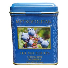 Wild Blueberry Black Tea by Metropolitan 24 Bags in Decorative Tin