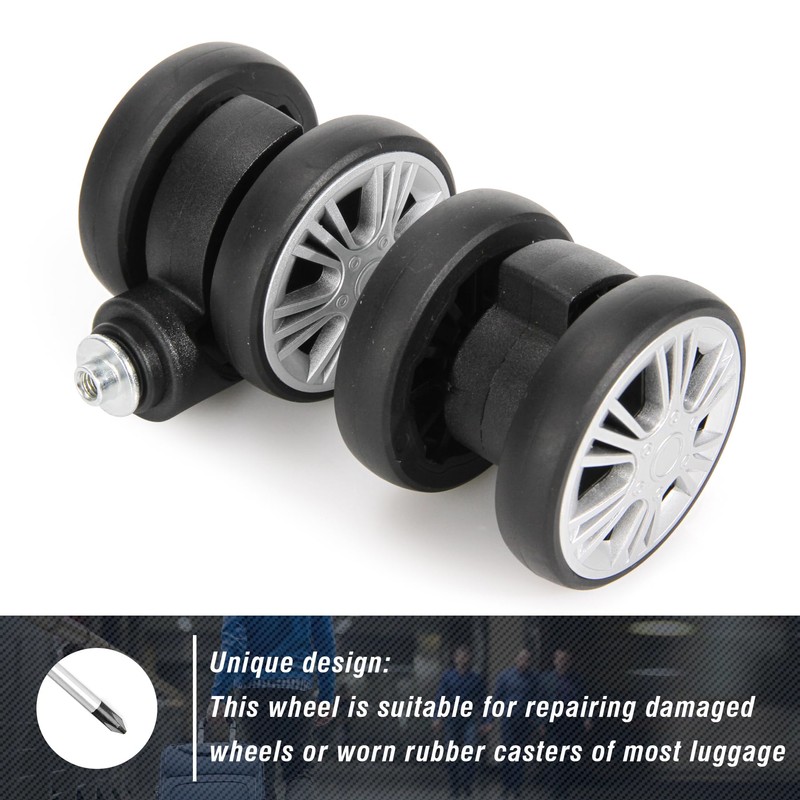 Zoofen Luggage Wheels Replacement 4 pcs Suitcase Replacement Wheels Wear-Resistant