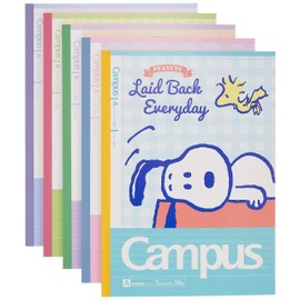 Sunstar Stationery S2637618 Snoopy Campus Notebook, Dot, A-Ruled, 5 Books