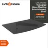 Link2Home Commercial Electric Series Tempered Glass Floating Entertainment Shelf, up
