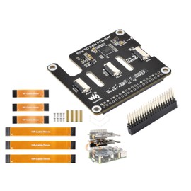 Pi5 PCIe to 2-CH PCIe HAT 2-CH PCIe FFC Adapter Board Compatible with Raspberry Pi 5, Expands 2-CH PCIe FFC Connectors, Supports Stacking Multiple PCIe Hats