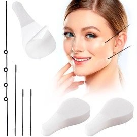 VARMDUKKE 40PCS Invisible Face Lift Tapes with 4 Strings, Instant Face Lifting Tape for Makeup, Waterproof Face Lifting Stickers, Breathable Face Neck Tapes for Wrinkles, Double Chin - Style 1