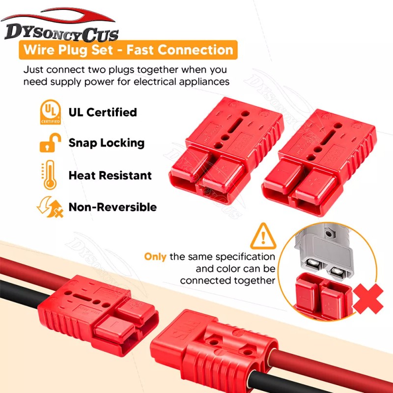 DYSO For Recovery 2-4 Gauge Winch Trailer Battery Quick Disconnect