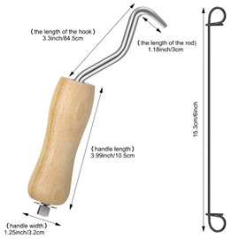 Therwen 1002 Pcs Tie Wire and Wire Twister Set 1000 Pcs 6 Inch 16 Gauge Double Loop Bar Ties Tool 2 Pake with Wooden Grip Handle for Securing Concrete Steel Construction (Black)