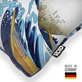 VOID Hokusai Wave Kangawa Japan Cushion Cover Polyester Waterproof Outdoor Indoor Cushion Size: 50 x 50 cm