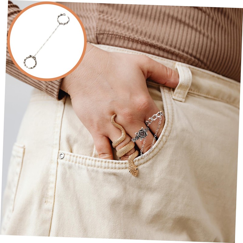 FOMIYES Rose Chain Ring Vintage Finger Jewelry for Women Aesthetic