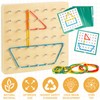 Jenaai 6 Set Wooden Geoboard with Rubber Bands Graphical Montessori
