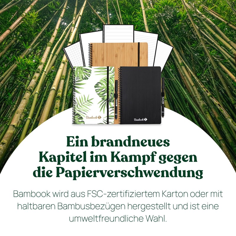 BAMBOOK Classic Notebook - Bamboo Wood Hardcover - A4 -