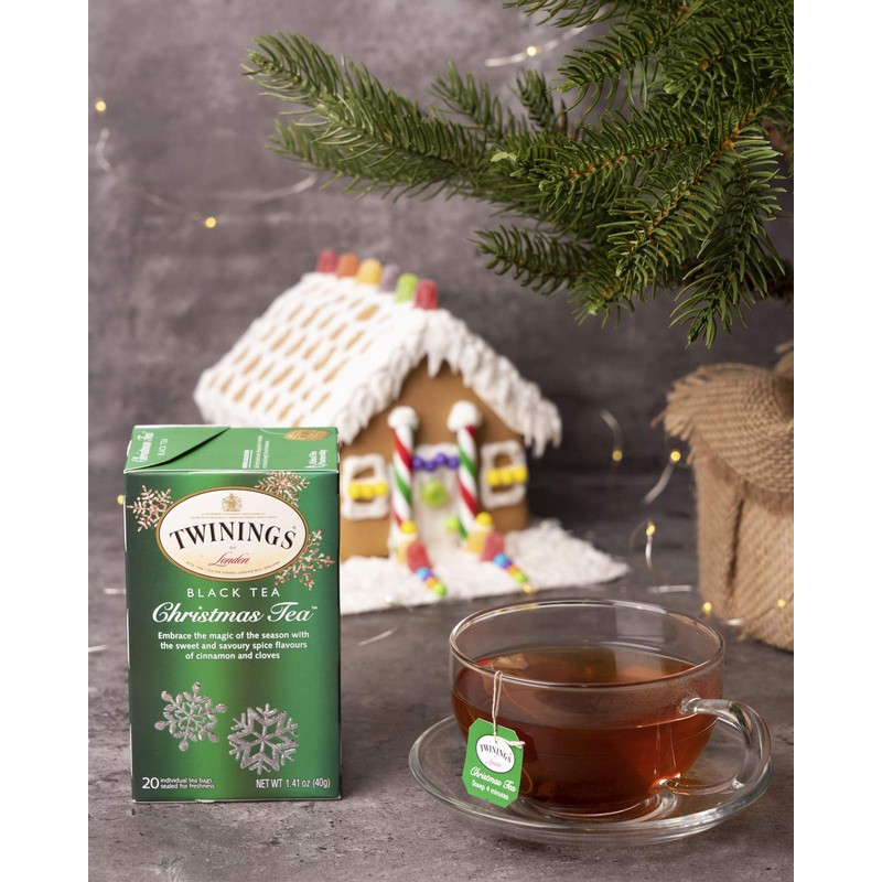 Twinings Christmas Black Tea, 20 Count Pack of 6, Individually