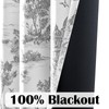 jinchan 100% Blackout Toile Curtains for Bedroom, 96 Inch Length