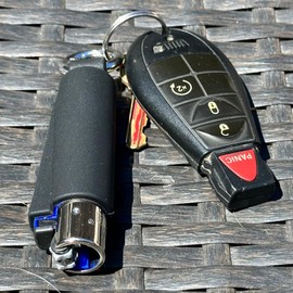Clipper Lighter Holder Keychain with Spring Clip | Lighter Case for Clipper Lighters | Attach CP11 Clipper Keychain to a bag or keys | Lighter Not Included (Black)