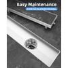 HTOH Shower Drain Offset for Bathroom: 18-Inch Brushed Nickel Linear