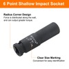 sourcing map 7/16 Inch SAE Deep Impact Socket 1/2 Inch