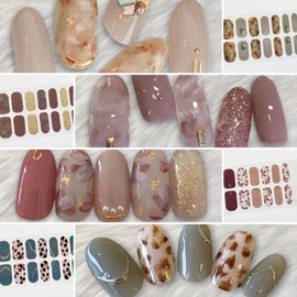 COLORBIRD Nail Stickers Autumn/Winter B Peel-and-Stick Manicure Cute Flower Sheer Foil Pearl Parts (CCL449 CCL450 CCL451 CCL452)