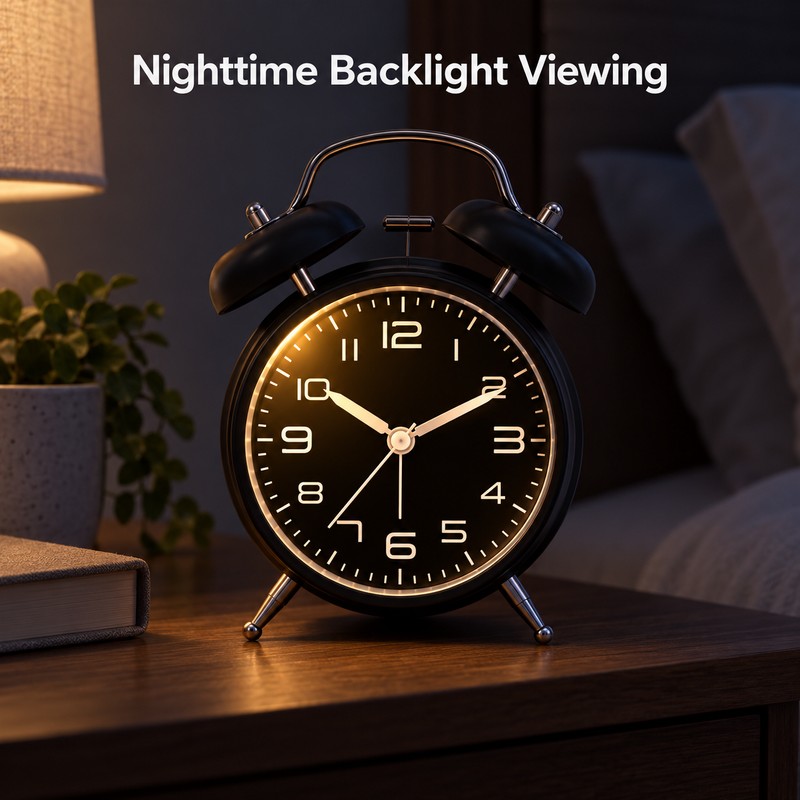 4 Inch Twin Bell Alarm Clock with Metal Frame –