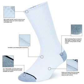SoxDaddy Men's 10Pack Athletic Casual Socks Cotton Heavy Cushion Crew Socks (US 13-15/Shoe Size 12-15,White)