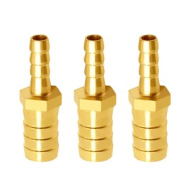JoyTube Brass Hose Barb Reducer 1/4" to 1/8" ID Hose Barb Fitting Hex Splicer Mender Union Air Water Fuel Tubing Adapter(Pack of 3)