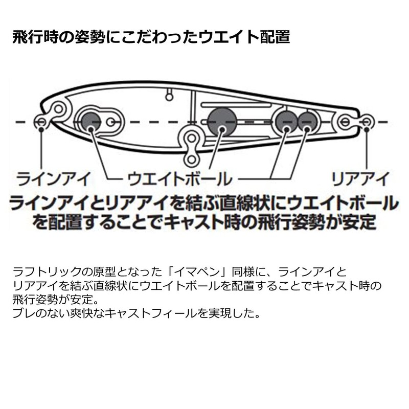 Daiwa Raftrick 90F Pencil for Chining, M, Champagne G