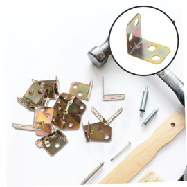 Operitacx 5 Sätze Eckcode Aus Edelstahl Rechtwinklige Klammer Flache Eckstreben Eckklammern 90-grad-eckstrebe Eckregalhalterung Für Rostfreier Stahl Golden 20 Stück * 5