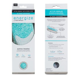 FOOT PETALS Energize Athletic Insoles Sporty Grey 1 Pair, gray, 1 Pair