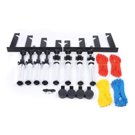 VPABES Photography 4 Roller Backdrop Wall Mount System,Manual Backdrop Roller System with 4 X Chains,8 X Shafts,2 X Brackets,Backdrop Holder Wall Mount for Photo Studio, Living Streaming