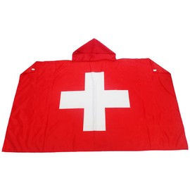 AZ FLAG - Umhangflagge Schweiz - 150x90 cm - Helvetische Cape Fahne 100% Polyester mit Messing-Ösen - 110g