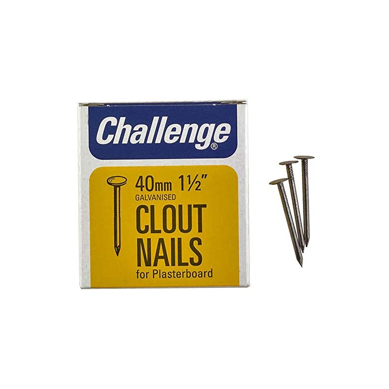 Clout Plasterboard Nails 40mm (225g) Nail Fixings Hardware - 12032