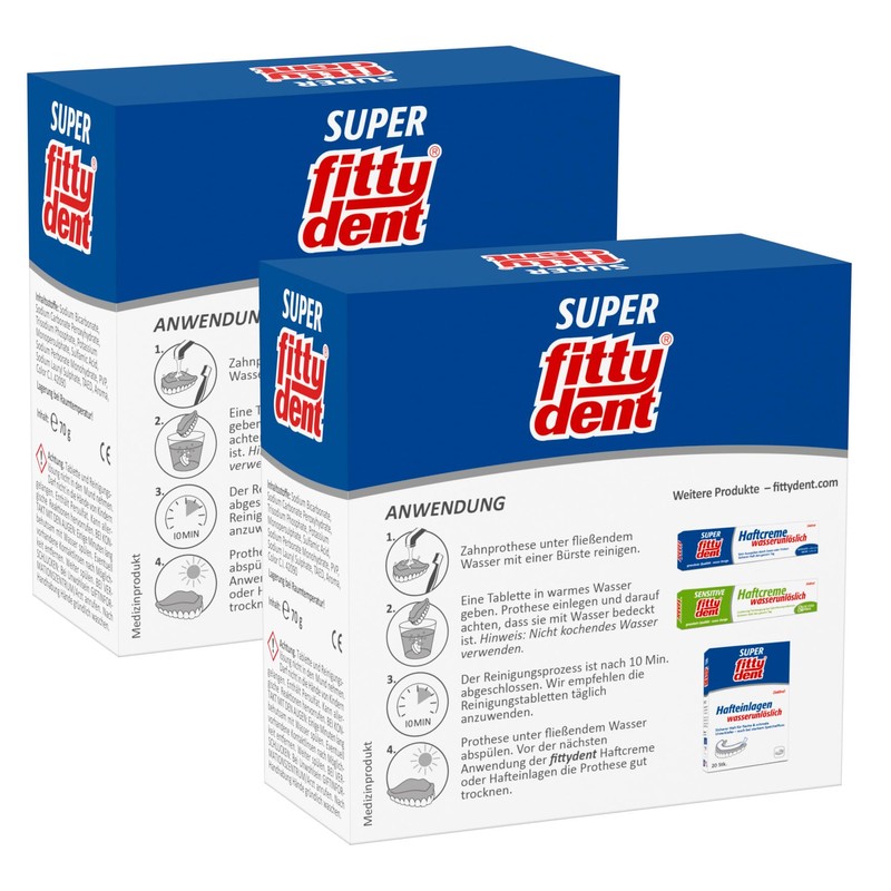2 x Fittydent Cleaning Tablets Pack of 32 - Cleaning