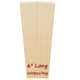 (6"L x 100PCS) Bamboo Skewers Heavy Duty Wooden Skewers Hot Dog Forks Heavy Duty Kebab Skewers Great Campfire Accessories