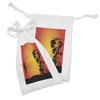 Ambesonne Aboriginal Fabric Pouch Set of 2, Hunting Man with