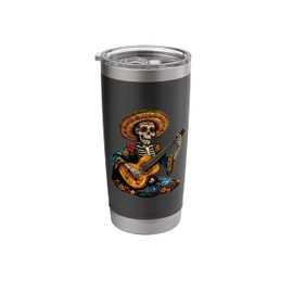 Sombrero Skeleton Mexico Dia De Los Muertos Mexican Fiesta Stainless Steel Insulated Tumbler