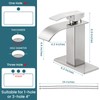 LUFG Bathroom Faucets Brushed Nickel Waterfall Bathroom Sink Faucet Modern