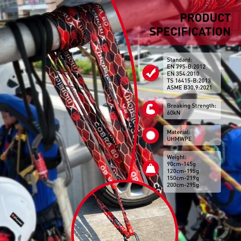 Xmonster Cobra 60 High Strength Round Sling and Safety Lanyard