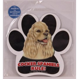 WTBI Cocker Spaniels Rule! #78245" Waterproof Dog Paw Print Magnet