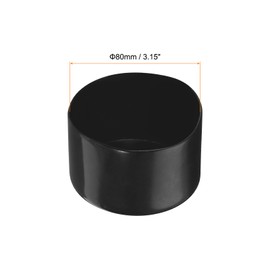 Rebower 4 Pack Screw Thread Protector Cover Rubber End Caps, [for Screw, Bolt, Rod End Cap] - 3 1/8 inch(80mm) Inner Dia/Black