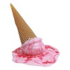 Fake Strawberry Ice Cream Cone Joke Spill with Strawberry Swirl