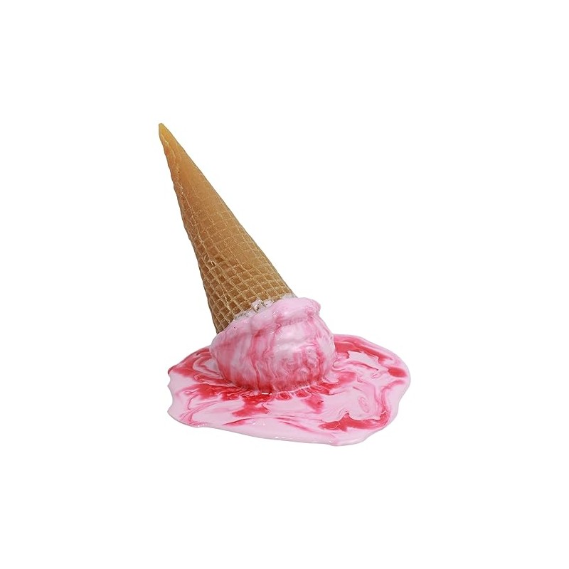 Fake Strawberry Ice Cream Cone Joke Spill with Strawberry Swirl