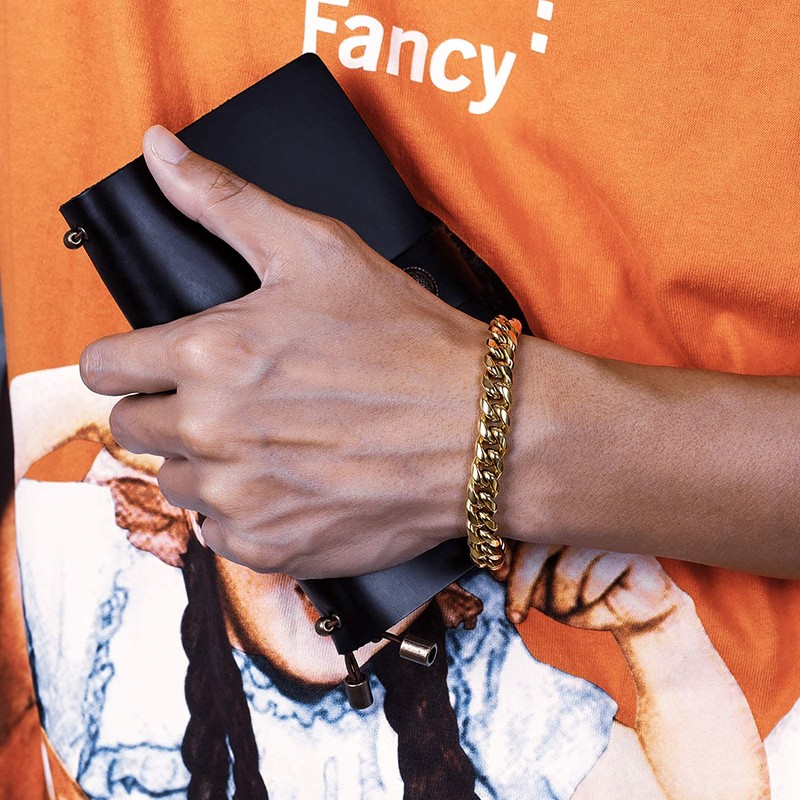 KRKC & Co., Esclava para Hombre, 10mm x 8.5", Oro