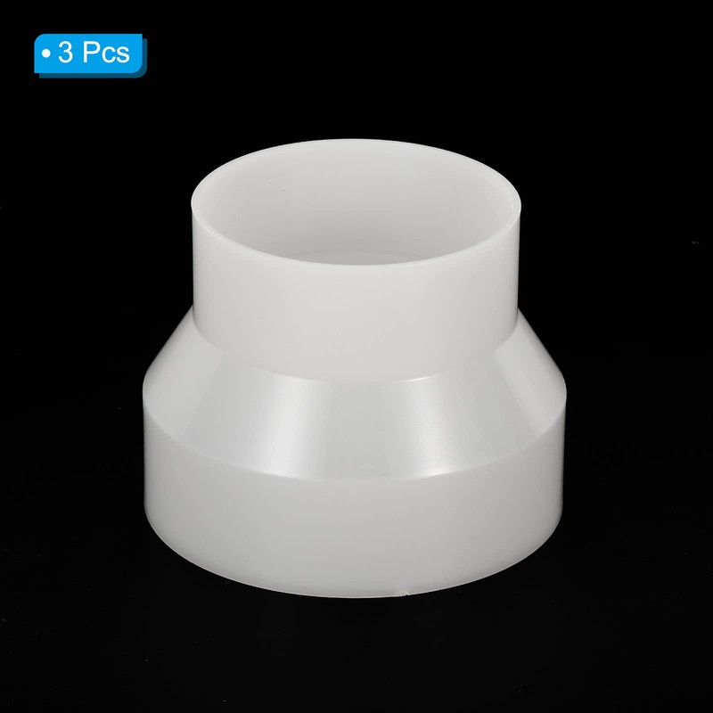 PATIKIL 4" to 3" Duct Reducer, 3 Pack ABS Ducting