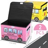Sweetude 2 Pcs School Bus Treasure Box for Classroom, Foldable