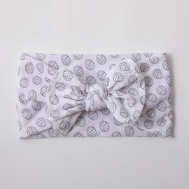 Baby Girls Volleyball Headband Turban Baby Volleyball Hair Band Bowknot Baby Volleyball Hair Bow BTB11 (A-White, Free Size)