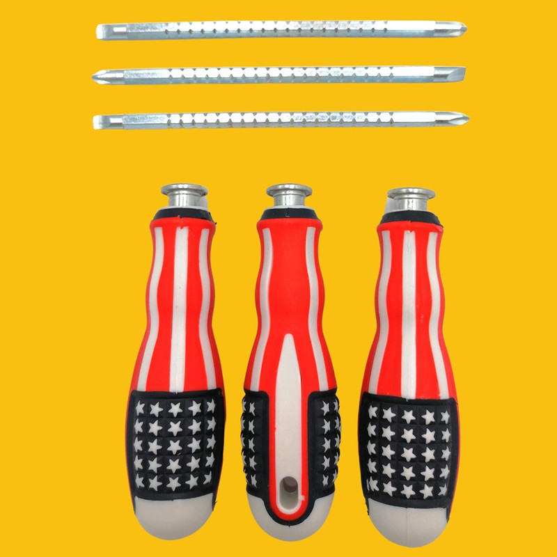 Screwdriver (3 PCS) 2 in 1 Adjustable Length, Reversible Dual
