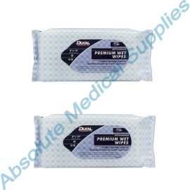 DUKAL *2-Pack* Dukal Premium Wet Wipes Premoisten Refill 9" x 13" with 96 Pieces 7748